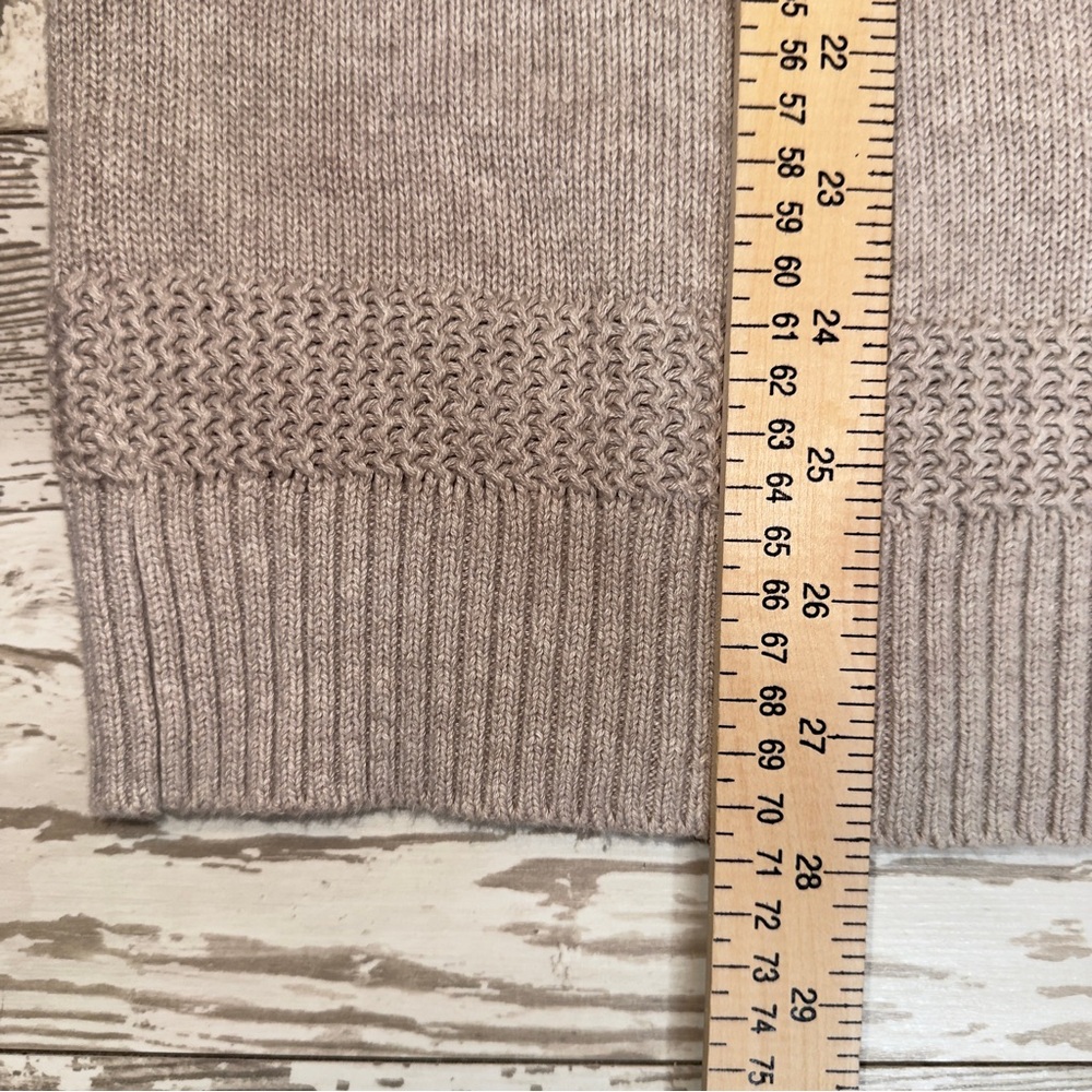 Joie Women’s 1X Short Sleeve Lightweight Knit Sweater Top‎ Beige Cotton V-Neck - Picture 3 of 10